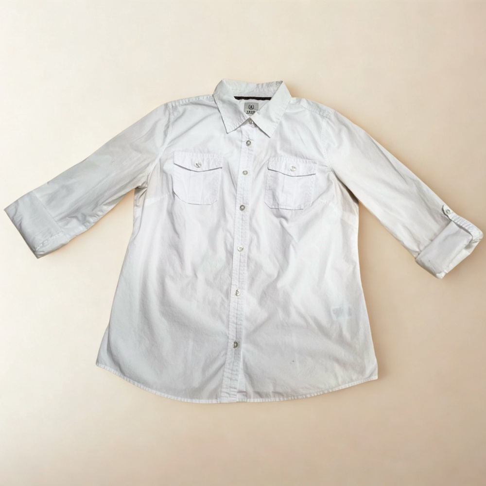 Izod White Button Down Shirt Classic Style